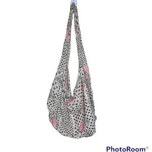 Free People Lightweight Cloth/Linen  Reusable Grocery Shopping Tote Bag Floral